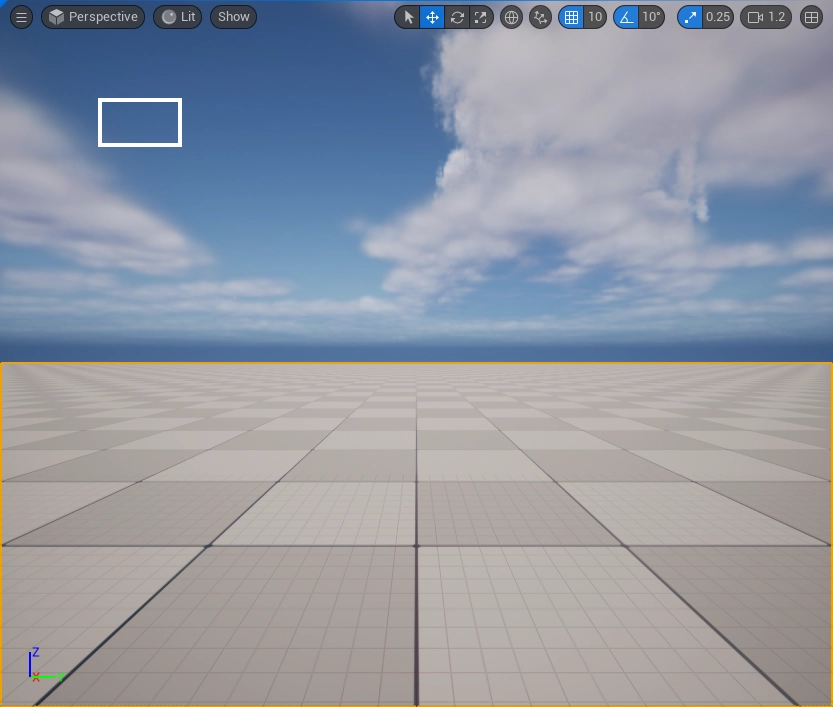 Our box item being rendered on top of the world