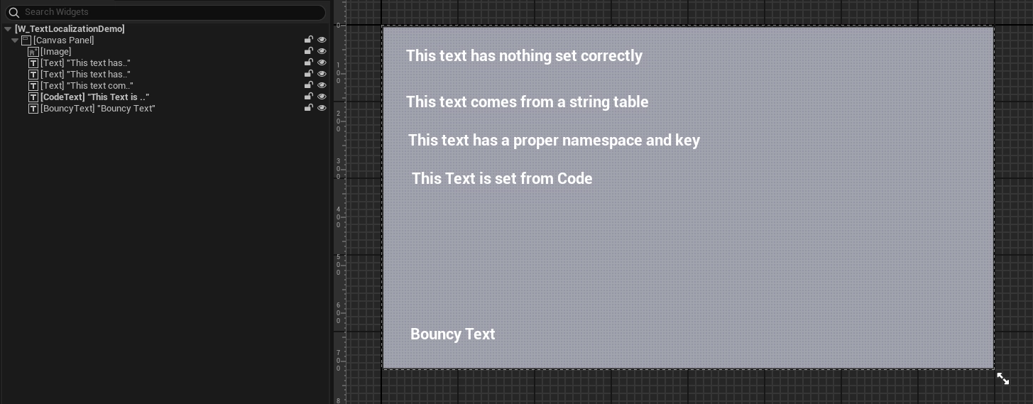 Demo widget to show different localization issues